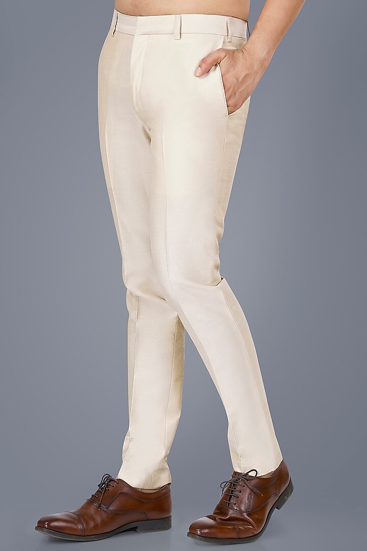 Pistachio Beige Cotton Silk Zari Embroidered Kurta Set by SURBHI PANSARI at Pernia's Pop Up Shop