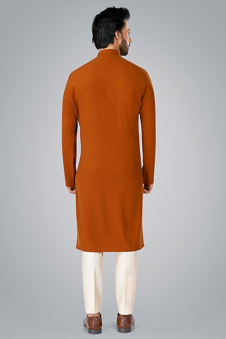 Orange Viscose Kurta Set by SURBHI PANSARI at Pernia's Pop Up Shop