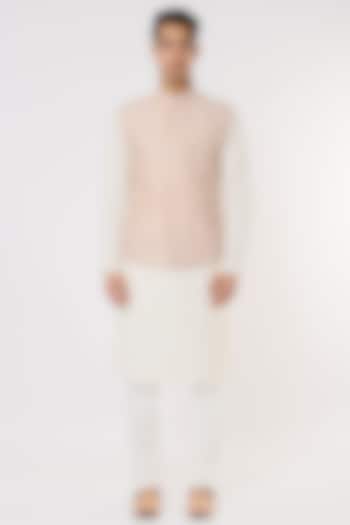 Old Rose Embroidered Bundi Jacket by SURBHI PANSARI at Pernia's Pop Up Shop