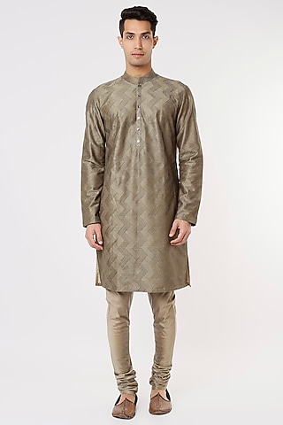 Copper Embroidered Kurta by SURBHI PANSARI