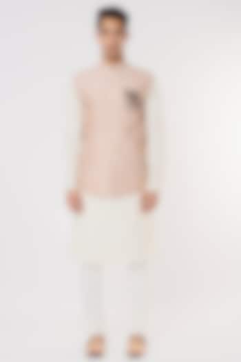 Old Rose Cotton Silk Bundi Jacket by SURBHI PANSARI at Pernia's Pop Up Shop