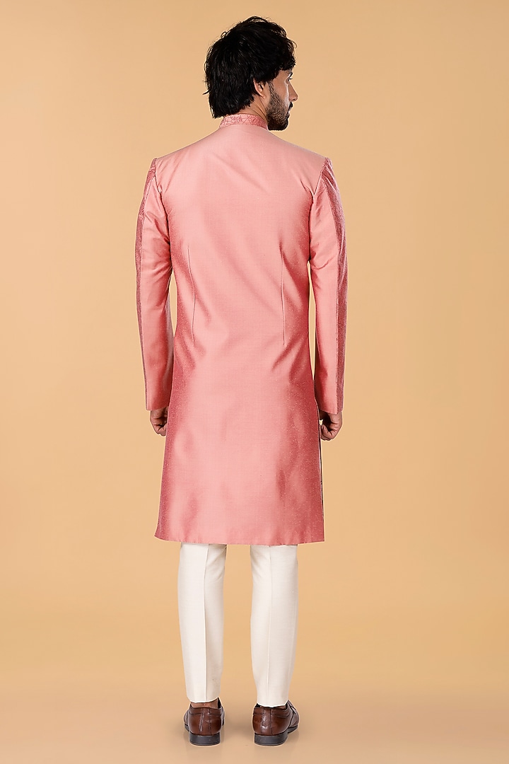 Schauss Pink Cotton Silk Thread Embroidered Wedding Indowestern Set
by SURBHI PANSARI at Pernia's Pop Up Shop