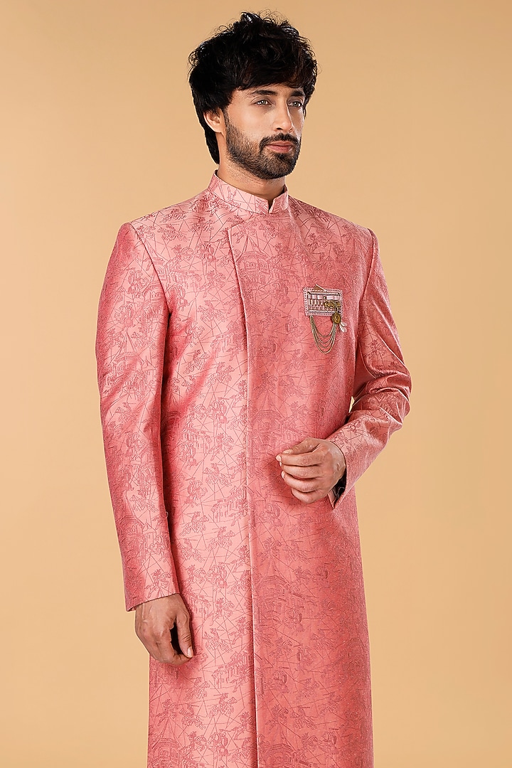 Schauss Pink Cotton Silk Thread Embroidered Wedding Indowestern Set
by SURBHI PANSARI at Pernia's Pop Up Shop