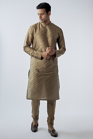 Copper Cotton Silk Kurta Set by SURBHI PANSARI