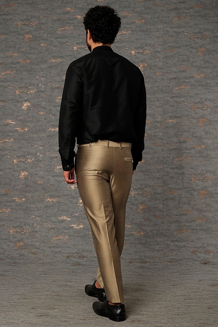 Black Cotton Silk Party Wear Shirt by SURBHI PANSARI at Pernia's Pop Up Shop