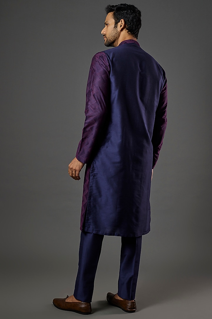 Purple Silk Kurta Set by SURBHI PANSARI at Pernia's Pop Up Shop