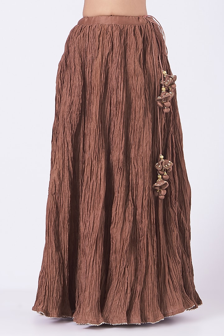 Brown Hand Embroidered Wedding Lehenga Set by SURBHI SHAH at Pernia's Pop Up Shop