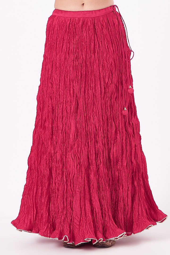 Pinkish Red Embroidered Kurta Set by SURBHI SHAH at Pernia's Pop Up Shop