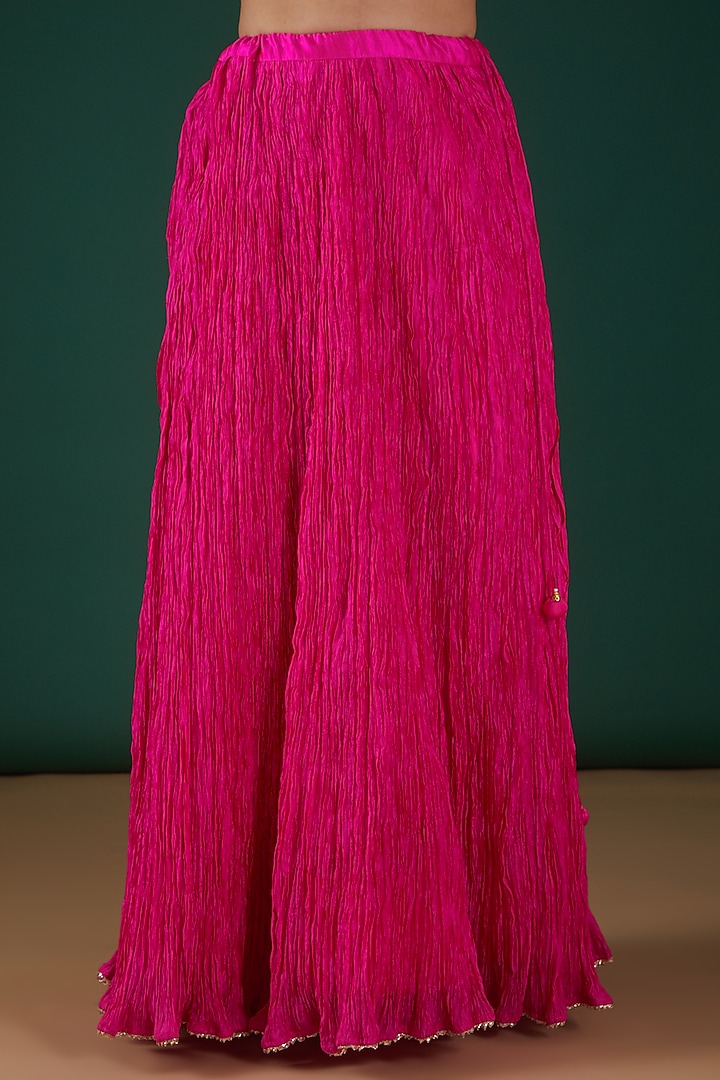 Hot Pink Silk Embroidered Kurta Set by SURBHI SHAH at Pernia's Pop Up Shop
