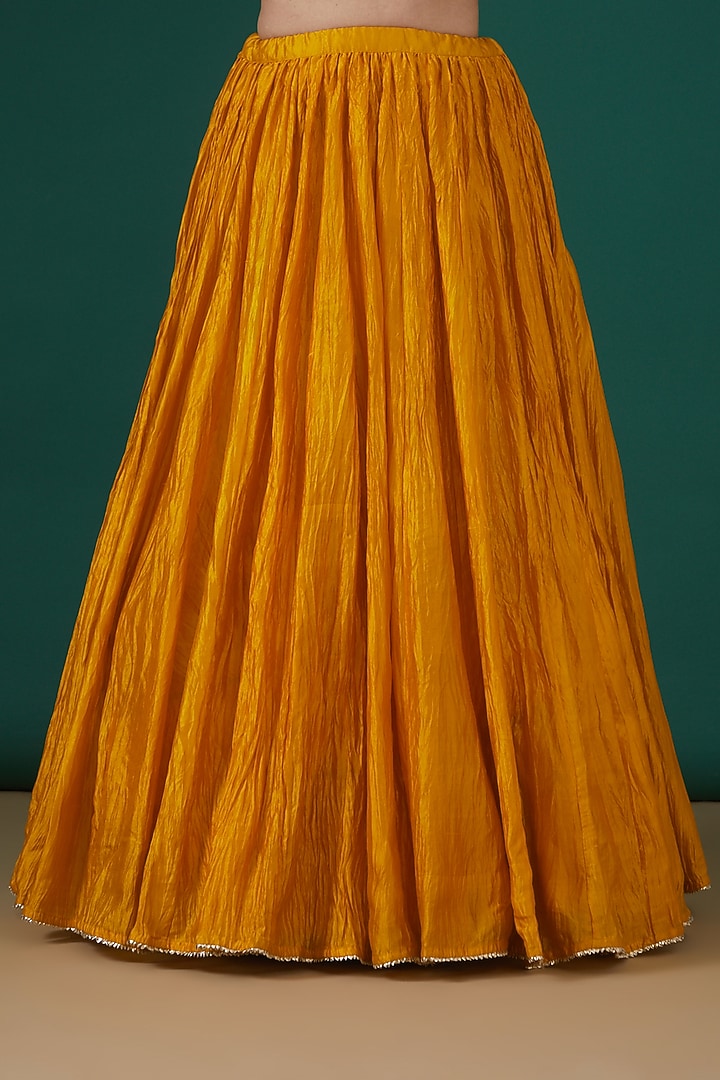 Mustard Yellow Silk Embroidered Kurta Set by SURBHI SHAH at Pernia's Pop Up Shop