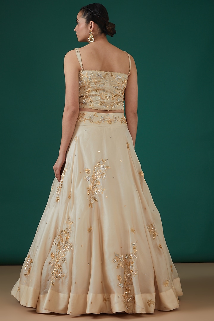 Champion Satin Organza Embroidered Wedding Lehenga Set by SURBHI SHAH at Pernia's Pop Up Shop