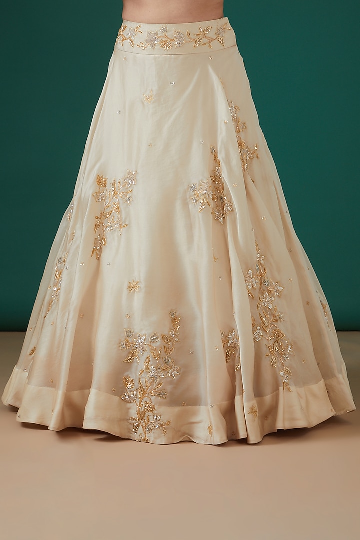 Champion Satin Organza Embroidered Wedding Lehenga Set by SURBHI SHAH at Pernia's Pop Up Shop