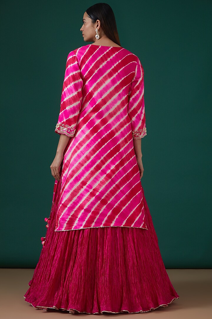 Rani Red Silk Hand Embroidered Kurta Set by SURBHI SHAH at Pernia's Pop Up Shop