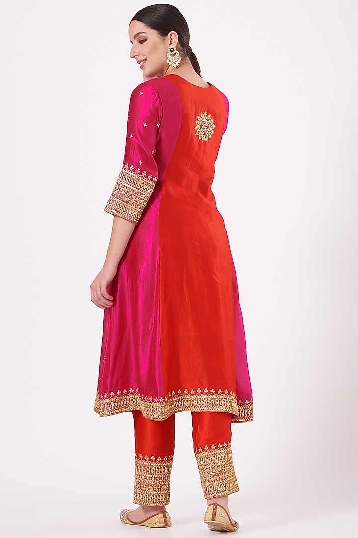 Multi Colored Hand Embroidered Kurta Set by SURBHI SHAH at Pernia's Pop Up Shop