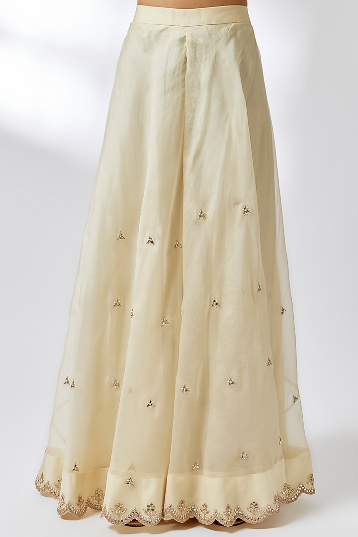 Lime Yellow Spun Zardosi Embroidered Kurta Set by Surbhi Shah at Pernia's Pop Up Shop