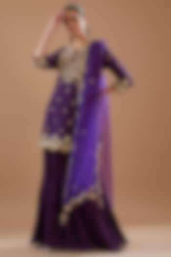 Purple Crush Sharara Set by SURBHI SHAH at Pernia's Pop Up Shop