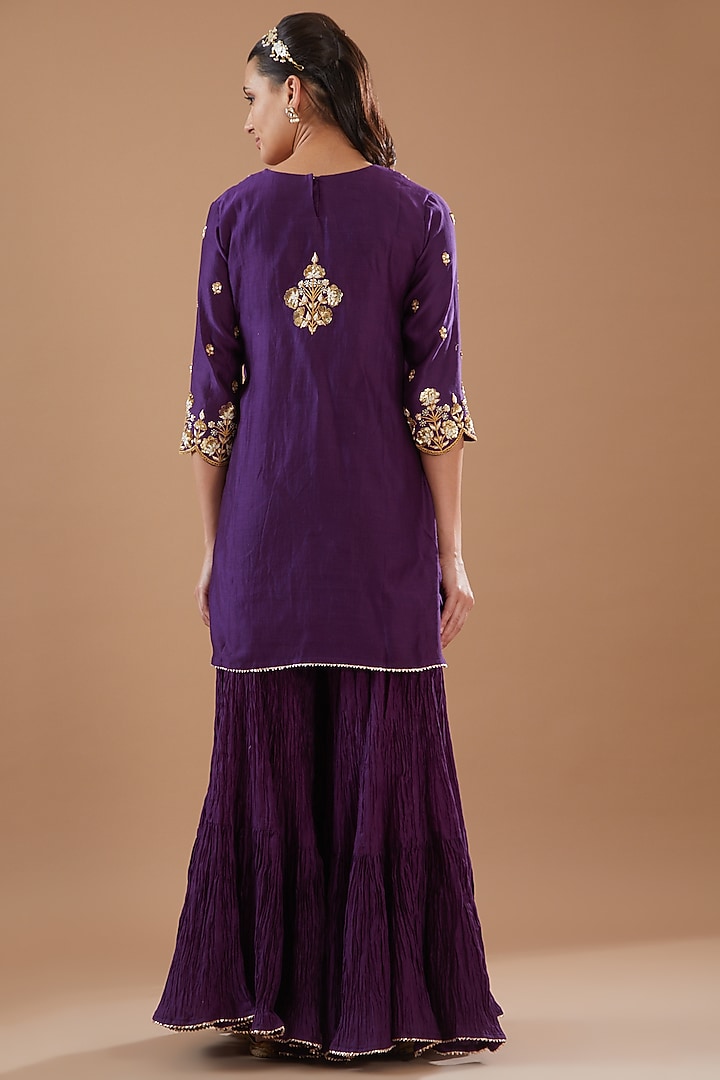 Purple Crush Wedding Sharara Set by SURBHI SHAH at Pernia's Pop Up Shop