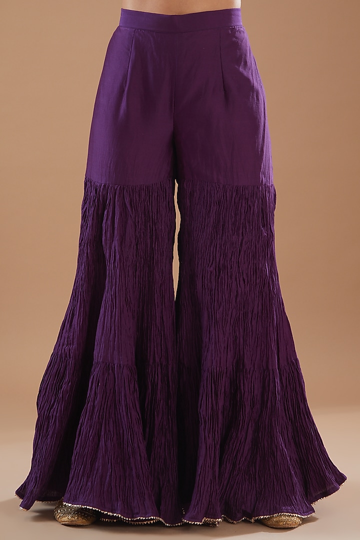 Purple Crush Wedding Sharara Set by SURBHI SHAH at Pernia's Pop Up Shop