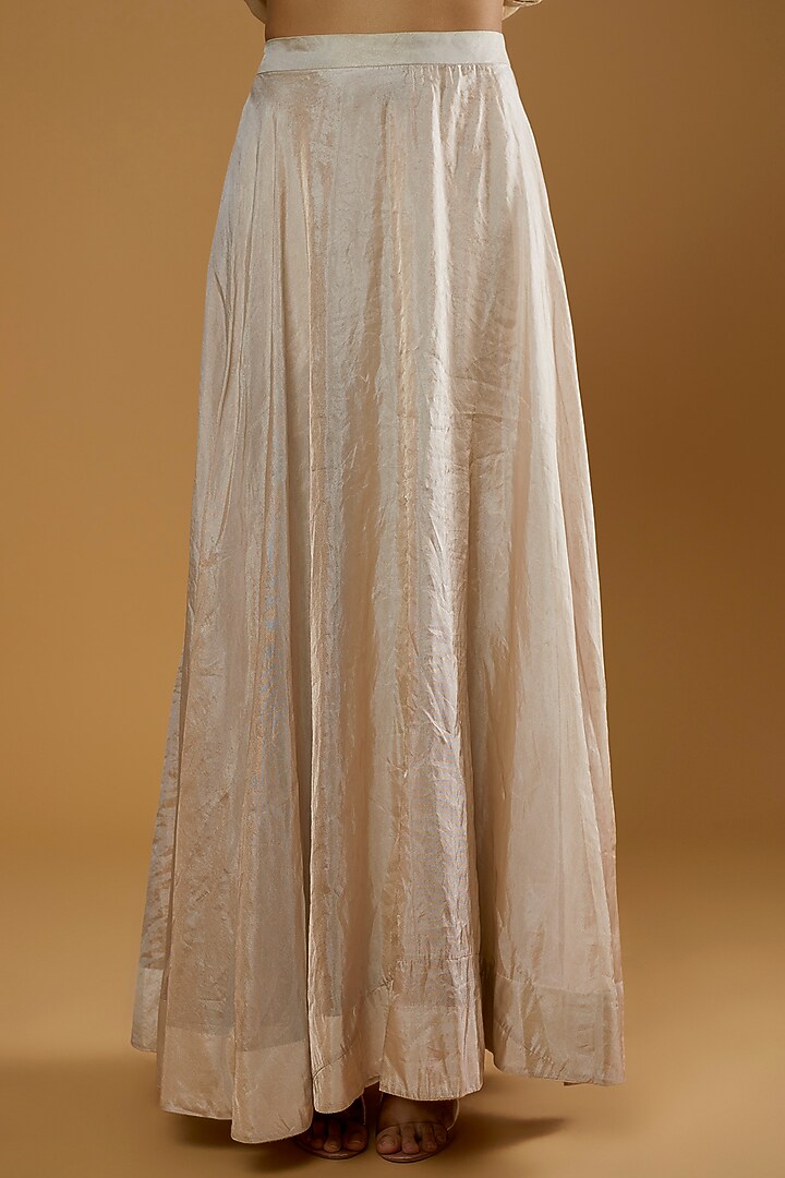 Silver Silk Embroidered Wedding Lehenga Set by SURBHI SHAH at Pernia's Pop Up Shop