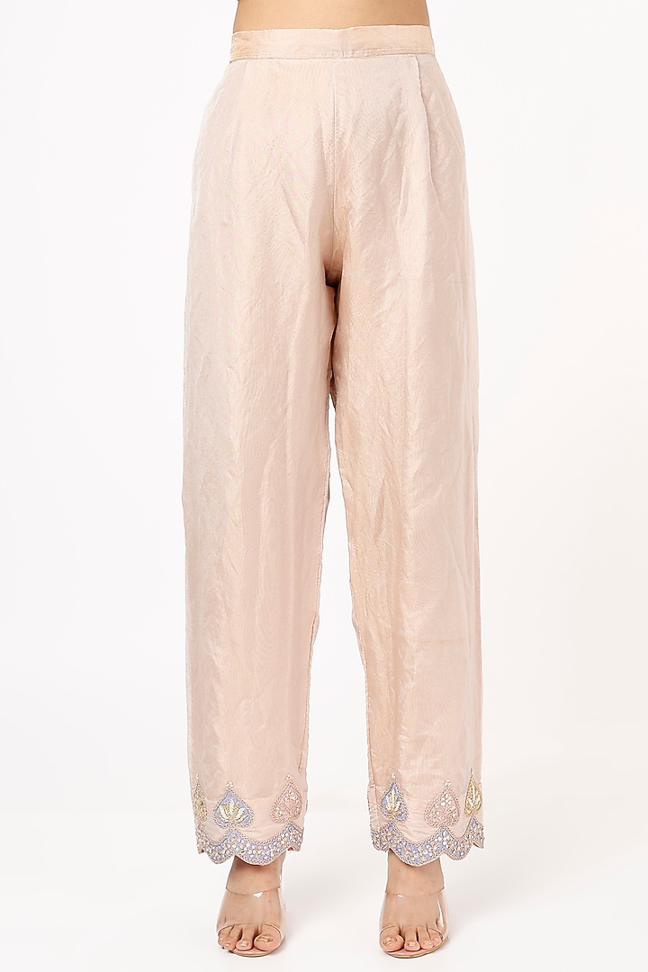 Rose Gold Tissue Kurta Set by SURBHI SHAH at Pernia's Pop Up Shop