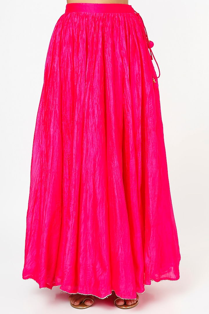 Hot Pink Hand Embroidered Kurta Set by SURBHI SHAH at Pernia's Pop Up Shop