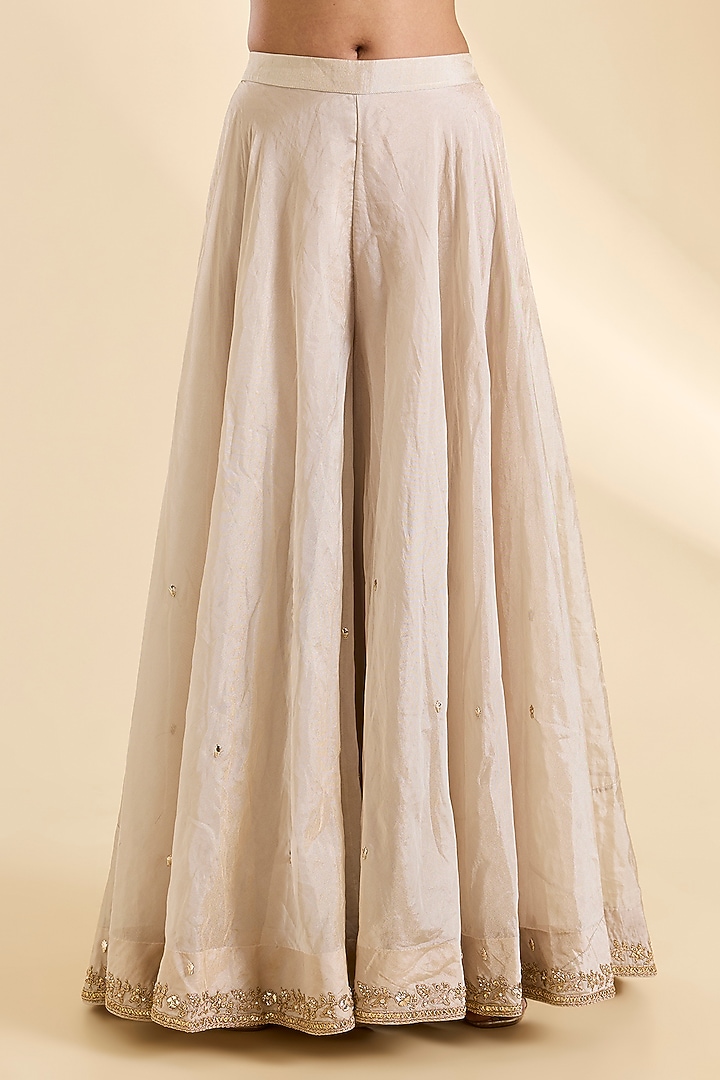 Silver Tissue Bridal Sharara Set by SURBHI SHAH at Pernia's Pop Up Shop