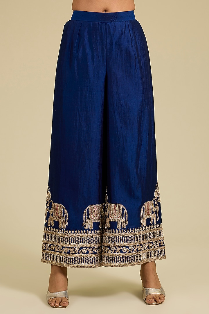 Emerald Green Spun Silk Gota & Marori Work Kurta Set by SURBHI SHAH at Pernia's Pop Up Shop
