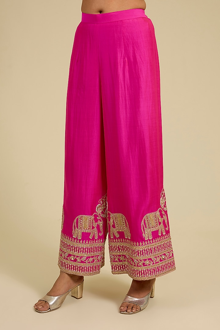 Mustard Spun Silk Gota & Marori Work Kurta Set by SURBHI SHAH at Pernia's Pop Up Shop