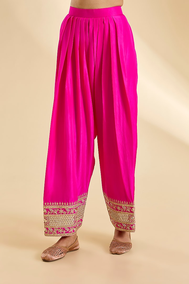 Sea Blue Spun Silk Gota & Marori Work Kurta Set by SURBHI SHAH at Pernia's Pop Up Shop