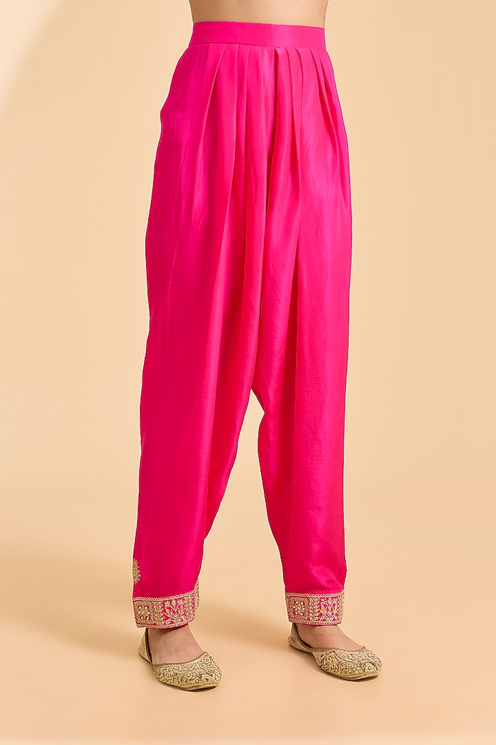 Mustard Spun Silk Marori Patch Work Kurta Set by Surbhi Shah at Pernia's Pop Up Shop