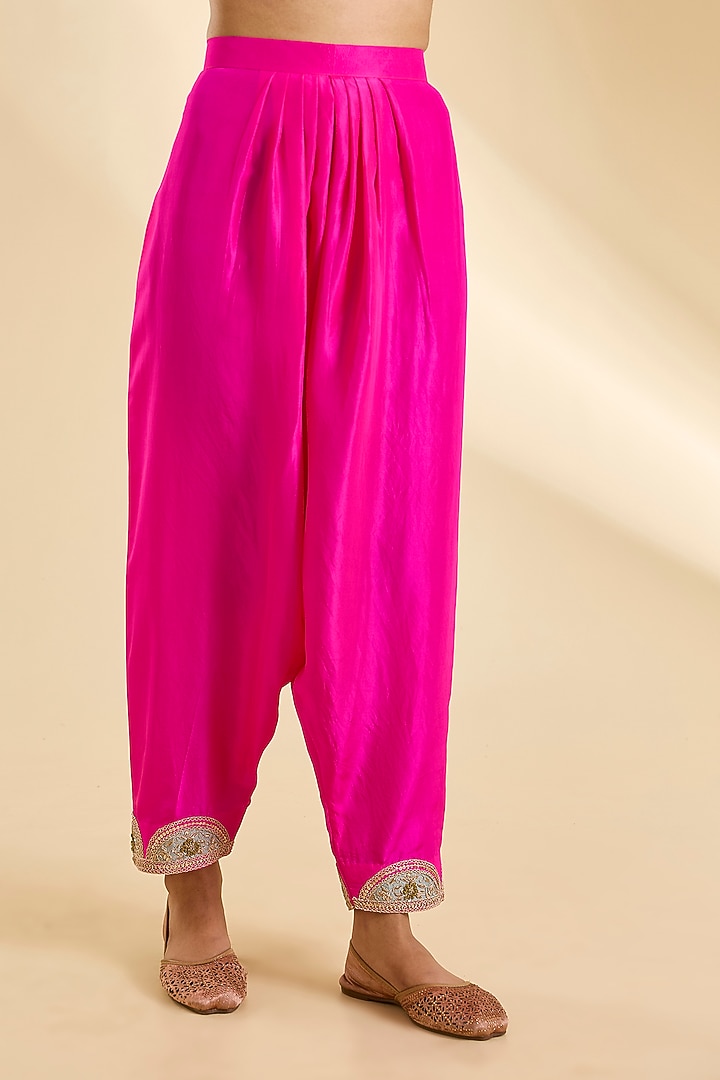 Sea Blue Spun Silk Gota & Marori Work Kurta Set by SURBHI SHAH at Pernia's Pop Up Shop