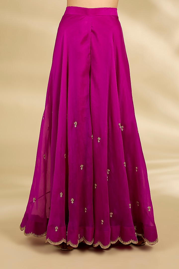 Purple Spun Organza Gota Work Wedding Sharara Set by SURBHI SHAH at Pernia's Pop Up Shop