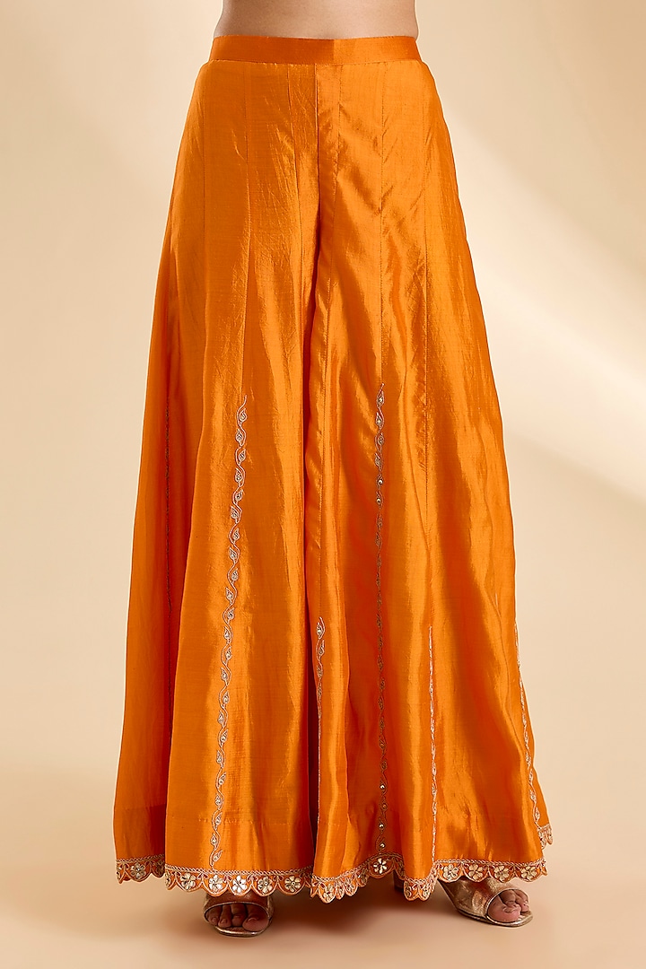 Mango Yellow Spun Silk Gota & Marori Work Kurta Set by SURBHI SHAH at Pernia's Pop Up Shop