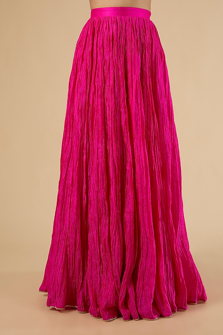 Hot Pink Crush Skirt Set by SURBHI SHAH at Pernia's Pop Up Shop