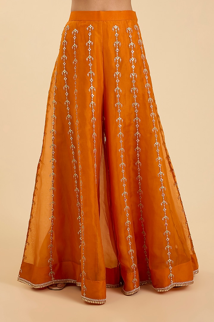 Mango Yellow Organza Gota Patti Work Bridal Sharara Set by SURBHI SHAH at Pernia's Pop Up Shop