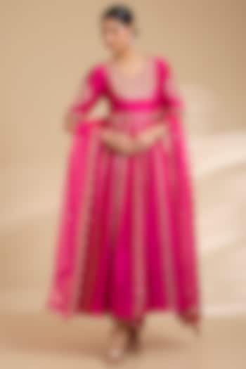 Rani Spun Silk Marori Work Angrakha Set by Surbhi Shah at Pernia's Pop Up Shop