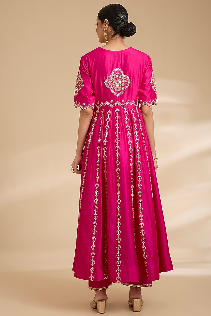 Rani Spun Silk Marori Work Angrakha Set by Surbhi Shah at Pernia's Pop Up Shop