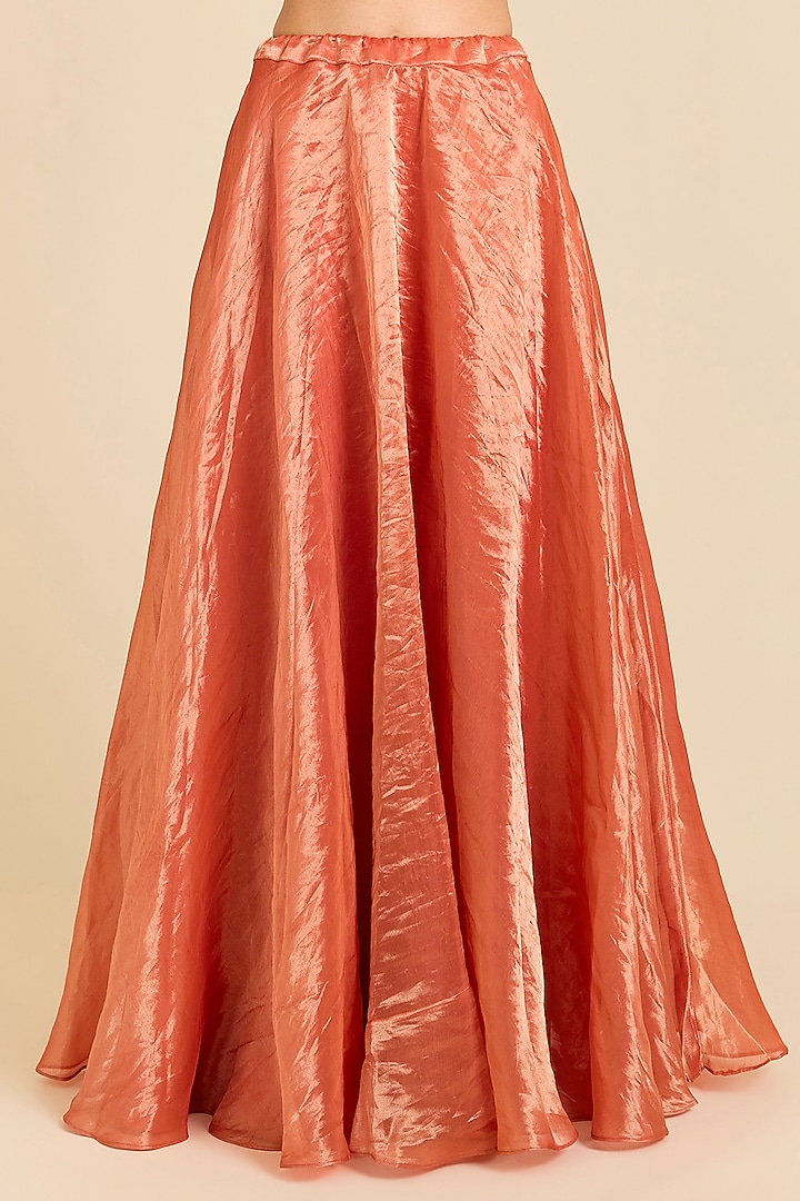 Orange Tissue Bridal Sharara Set by SURBHI SHAH at Pernia's Pop Up Shop