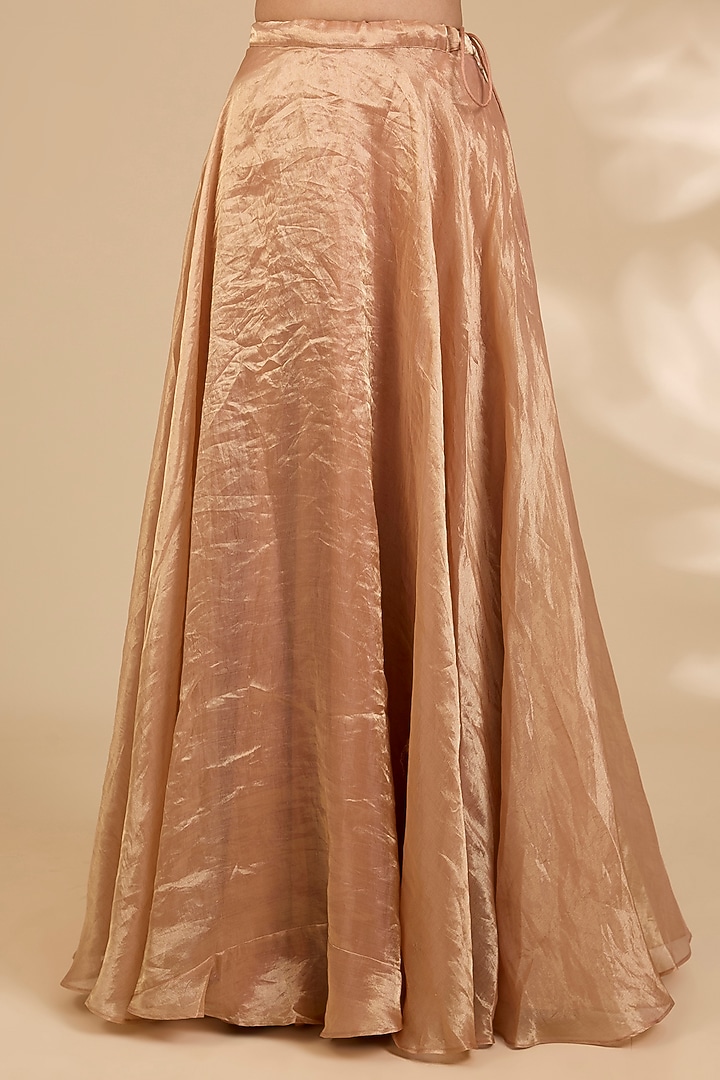 Golden Tissue Skirt Set by SURBHI SHAH at Pernia's Pop Up Shop