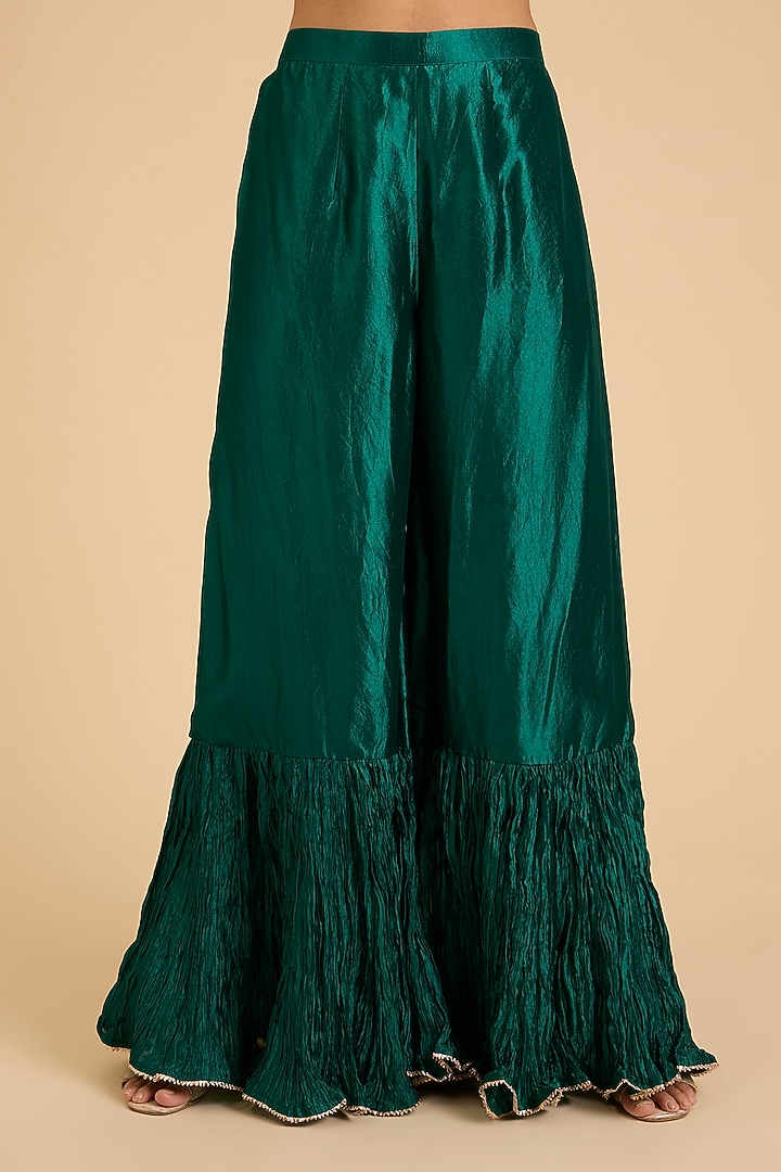 Navy Blue Spun Silk Marori Work Bridal Anarkali Set by SURBHI SHAH at Pernia's Pop Up Shop