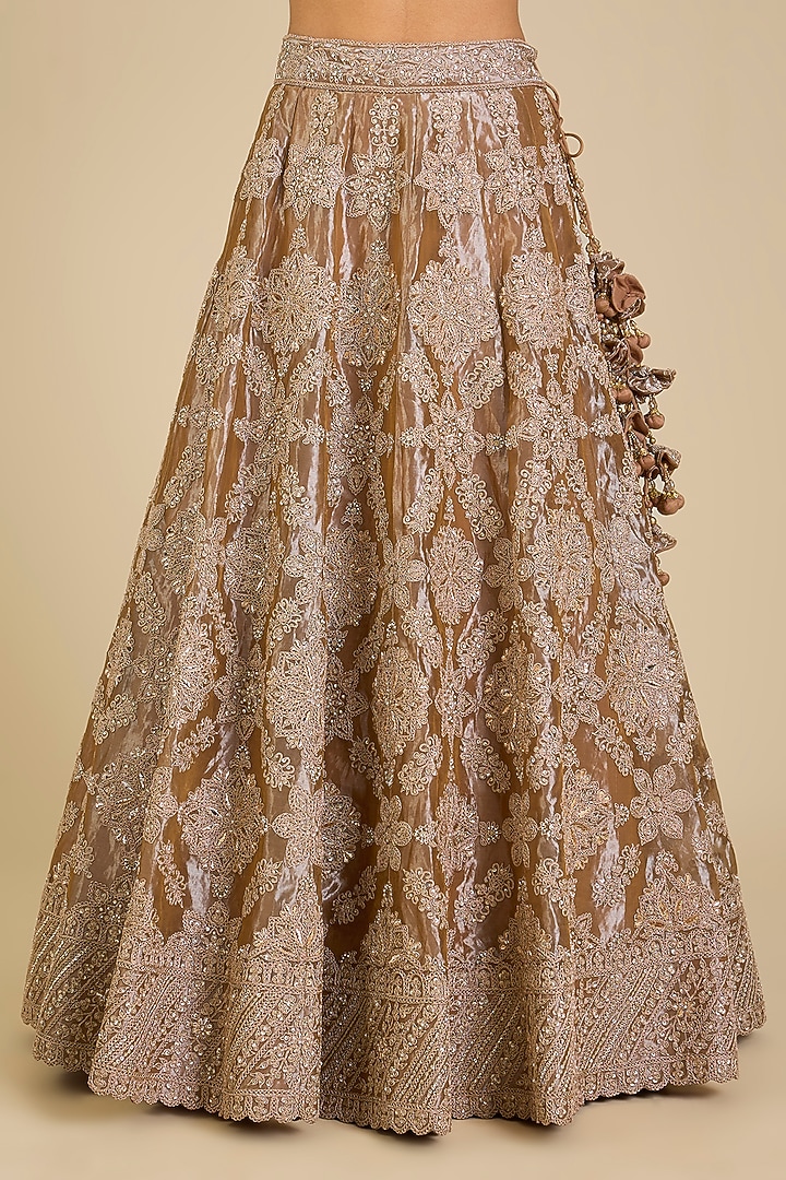 Grey Tissue Marori Work Bridal Lehenga Set by SURBHI SHAH at Pernia's Pop Up Shop