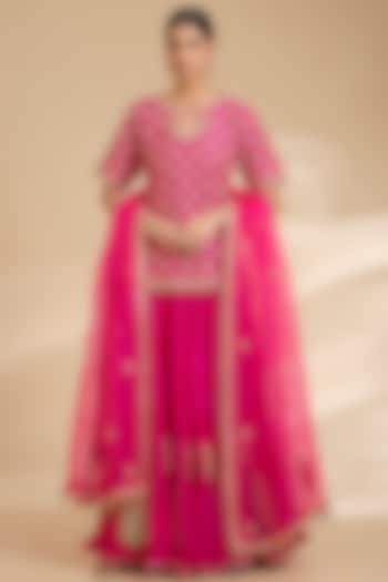 Rani Kora Silk Crushed Skirt Set by Surbhi Shah at Pernia's Pop Up Shop