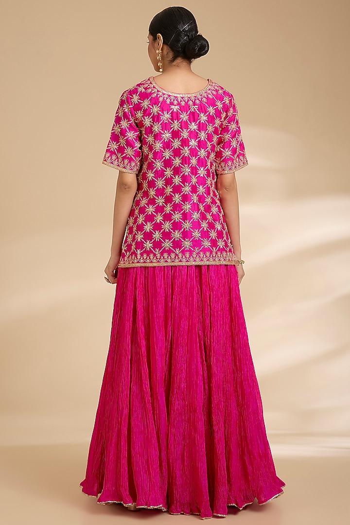 Rani Kora Silk Crushed Skirt Set by Surbhi Shah at Pernia's Pop Up Shop