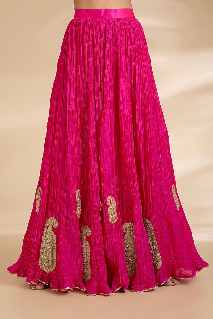 Rani Kora Silk Crushed Skirt Set by Surbhi Shah at Pernia's Pop Up Shop