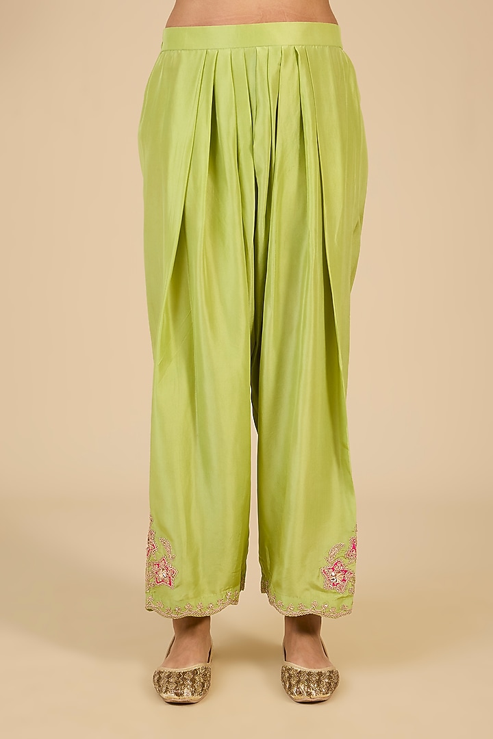 Sea Blue Spun Silk Mukaish & Marori Work Kurta Set by Surbhi Shah at Pernia's Pop Up Shop
