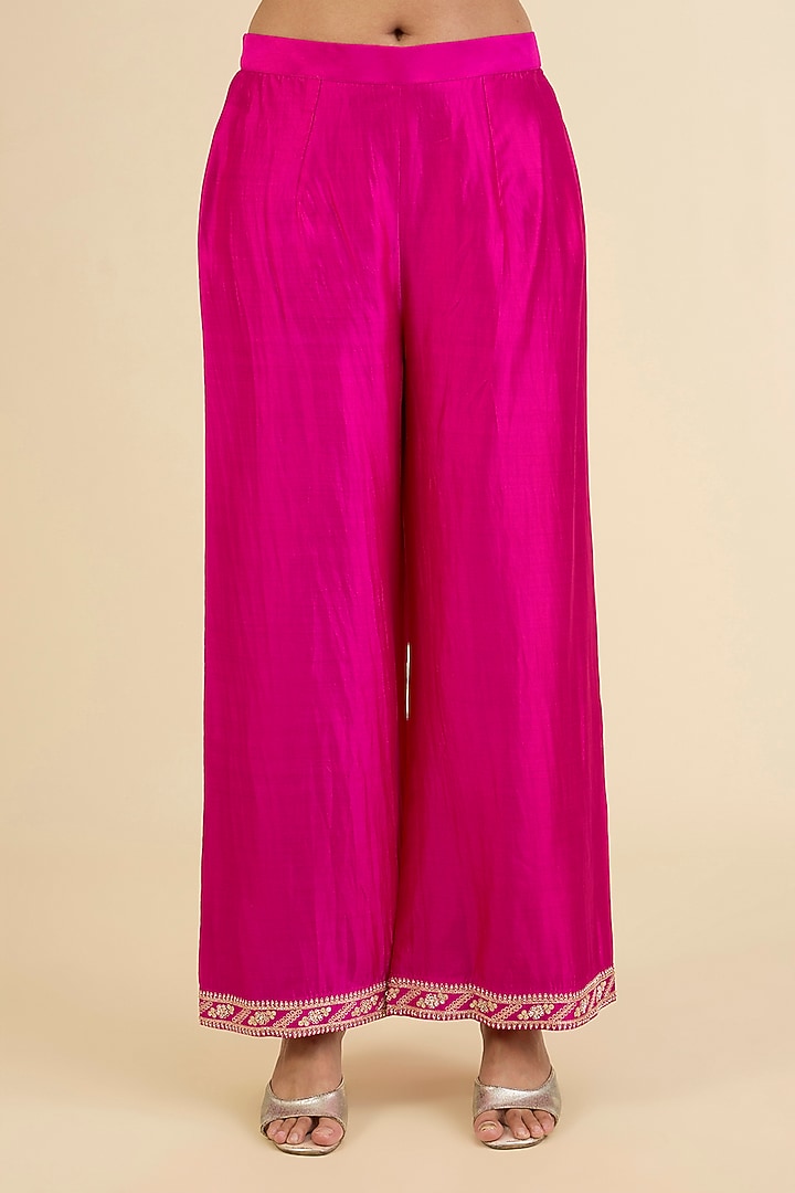 Rani Spun Silk Aari & Zardosi Embroidery Kurta Set by Surbhi Shah at Pernia's Pop Up Shop