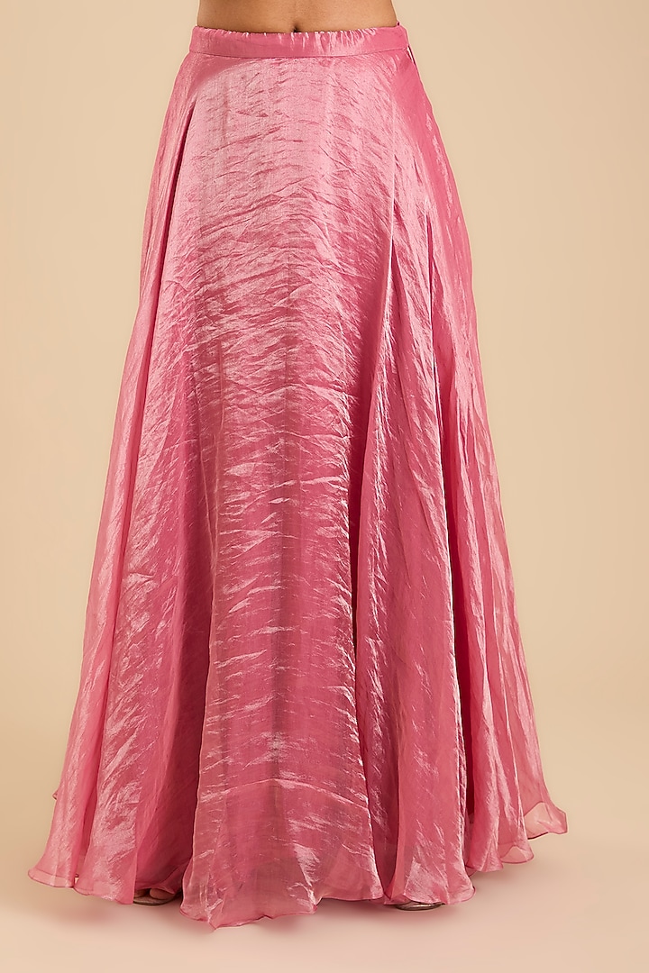 Falsa-Coloured Tissue Skirt Set by SURBHI SHAH at Pernia's Pop Up Shop