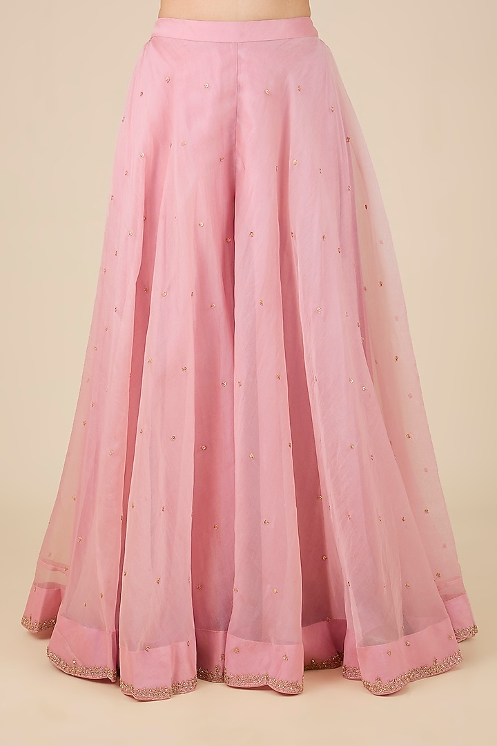 Raspberry Pink Organza Bridal Sharara Set by Surbhi Shah at Pernia's Pop Up Shop