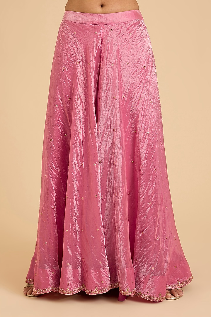 Pink Tissue Bridal Sharara Set by SURBHI SHAH at Pernia's Pop Up Shop