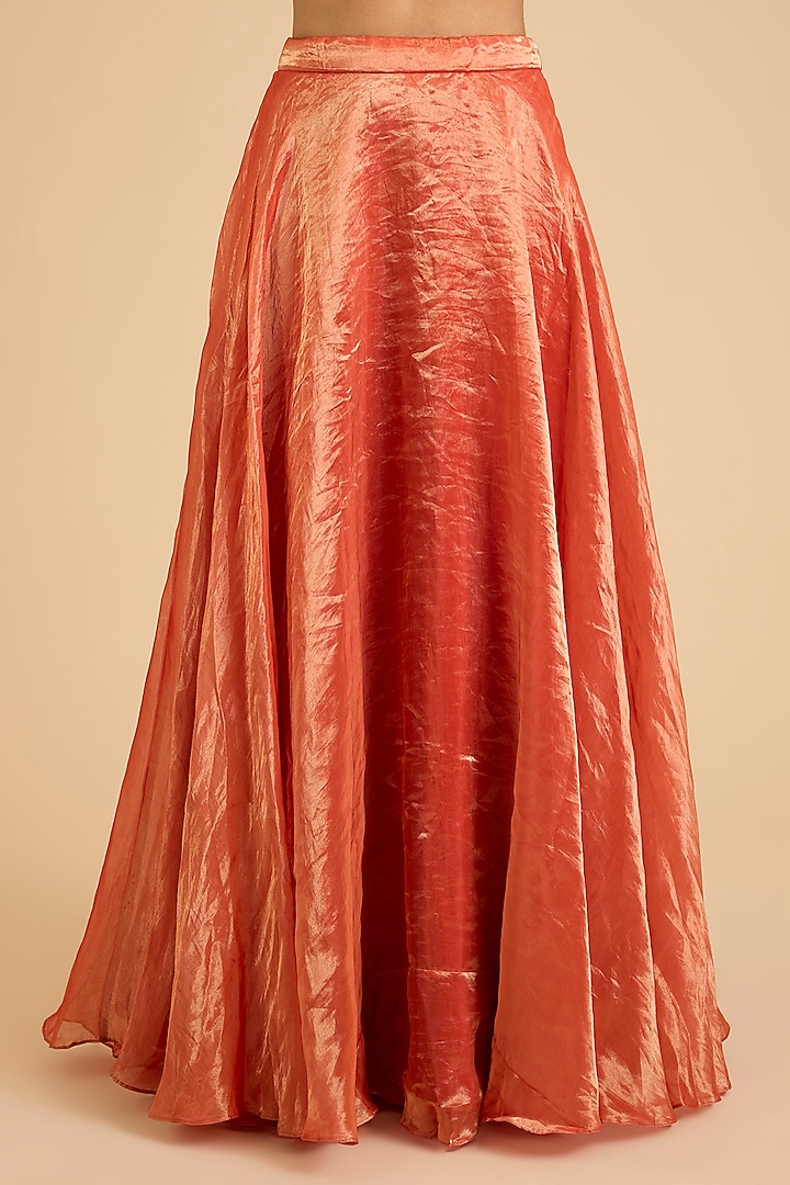 Orange Tissue Skirt Set by SURBHI SHAH at Pernia's Pop Up Shop